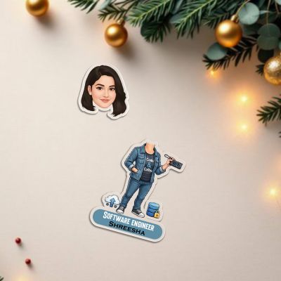 Personalized Software Engineer Bobblehead Caricature  Custom with Name Battery Powered Shaking Head Feature  Unique IT Professional Desk Decor & Office Gift for Coders & Developers